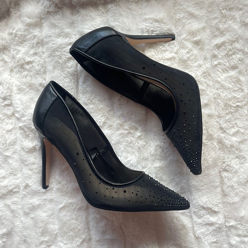 Jessica Simpson Black Sheer Crystal Heel
